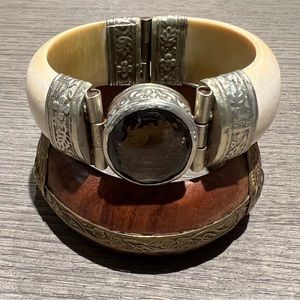 Vintage Pin Cuff Bracelets - Set of 2